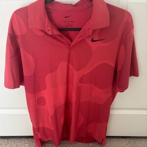 Nike Golf Men’s Red Patterned Dri-FIT Polo